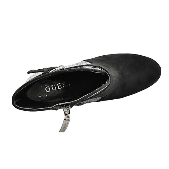 Guess LANDAN Ankle Boot Wedge Bootie Heel Pump Black/Silver Glitter 6/7.5/9.5 - Picture 7 of 8